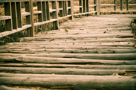 Vintage photo of wood bridge