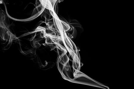 Abstract smoke isolated on black backgroundの写真素材