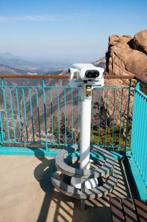 Observation point with telescope at Seoraksan National Parkの写真素材