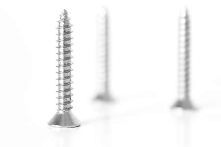 Metal screw on white background.の写真素材