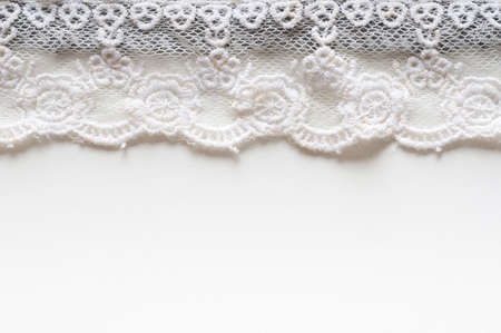 Lace decorated on cloth with empty spaceの写真素材