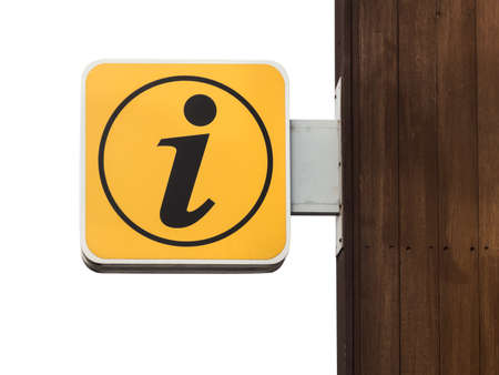 Tourist Information sign isolated on white with clipping pathの写真素材