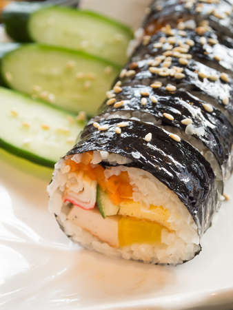 Korean rice roll , Gimbapの写真素材