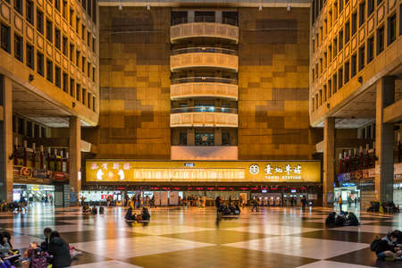 Taipei Station, Taiwan - February 27, 2016 : Taipei Station is the main transportation hub for both the city and for northern Taiwan.のeditorial素材