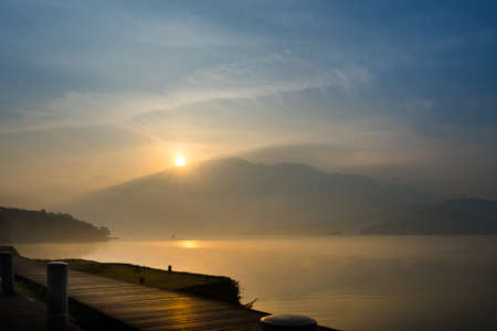 Sun Moon Lake at the morning, Taiwan.の写真素材