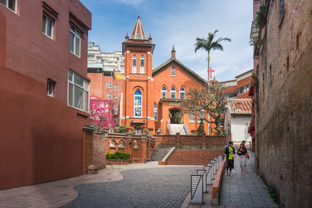 Tamsui, Taiwan - March 05, 2016 : Tamsui Presbyterian Church in New Taipei City. The chapel still holds the biggest congregation in Tamsui, with more than 300 devotees worshipping here every Sunday.のeditorial素材