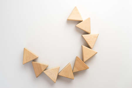 Wood block arranging as stack step can use for business template or bullet.の写真素材