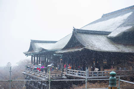 Kyoto, Japan - February 09, 2017 : Kiyomizudera Temple in winter snowのeditorial素材