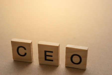 CEO Chief Executive Officer on wooden plateの写真素材