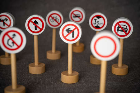 Some forbidden traffic sign.の写真素材