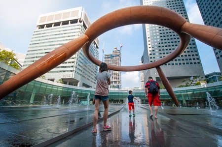 Suntec City, Singapore - March 10, 2014 : The Fountain of Wealth is listed by the Guinness Book of Records in 1998 as the largest fountain in the worldのeditorial素材