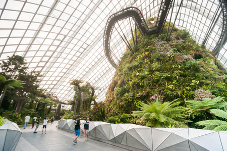 Marina Bay, Singapore - March 09, 2014: Cloud Forest & Flower Dome at Gardens by the Bay Singapore, March 09,2014のeditorial素材