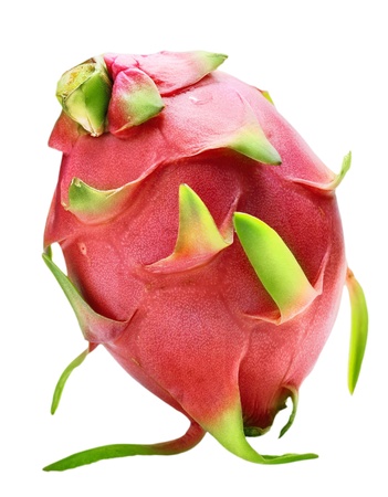 Exotic Thai Fruit. Dragon fruit - Geow Mangon. Isolated on white. の写真素材