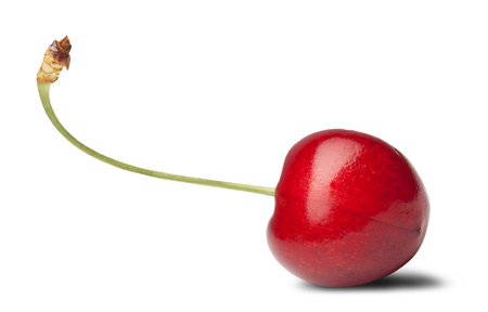 single cherry berry isolated on a white backgroundの写真素材