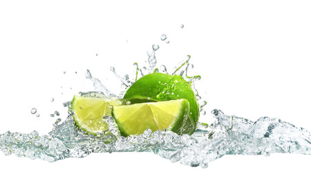 lime and water splash. isolated on white
の写真素材
