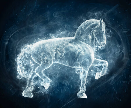 portrait of a horse. image from a smoke 