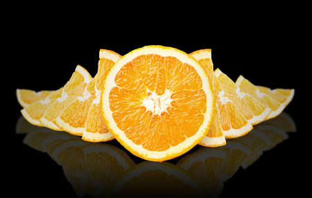 orange segments. are isolated on a black background