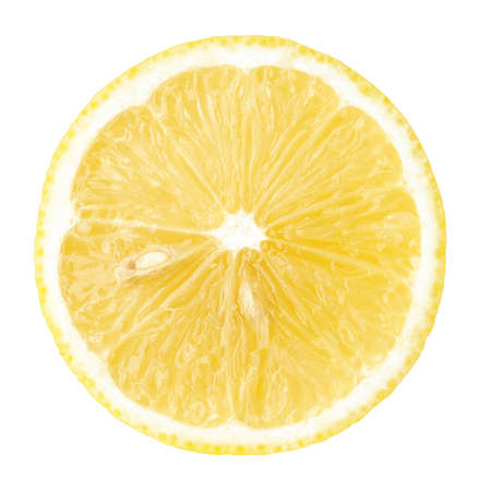 fresh yellow lemon isolated on whiteの写真素材