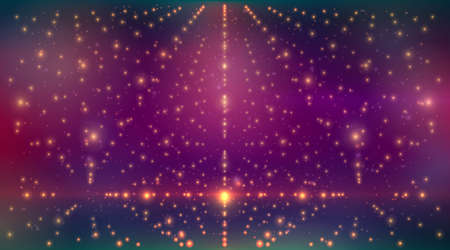 abstract vector background, bright infinite tunnel of glowing segments.