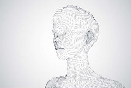 set of points and dots. female a white background, 3d vector