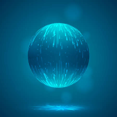 vector abstract element with explosion, sphere and glow, a hurricane and a stream of bright reflections.のイラスト素材