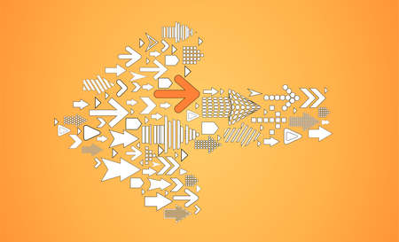 Set of arrows indicating the path. Concept - and if you're right?のイラスト素材