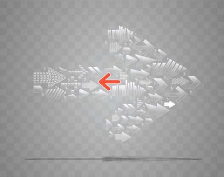 Set of arrows indicating the path. Concept - and if you're right?のイラスト素材