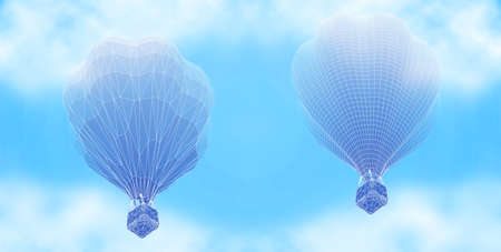 vector set of balloon from triangular segments. design element for business and tourism