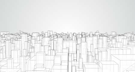 vector abstract 3d crystal. a view of the roofs of the city, a large chaotic set of glass pendants.のイラスト素材