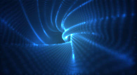 vector blue glowing data stream in virtual space