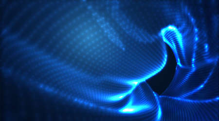 vector blue glowing data stream in virtual space