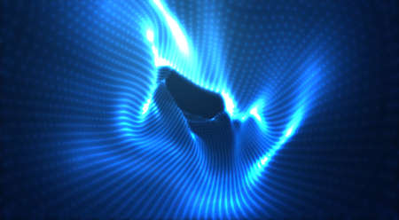 vector blue glowing data stream in virtual space