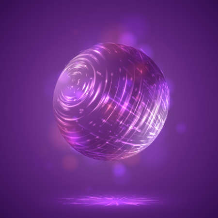 vector abstract element with explosion, sphere and glow, a hurricane and a stream of bright reflections.のイラスト素材