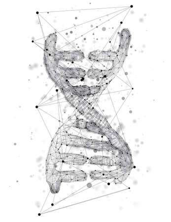 vector. part of the human dna. 3d triangular abstract style.