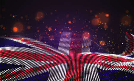 Vector bright glowing country flag of abstract dots. Englandのイラスト素材