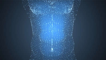 sportive male torso. healthy body. vector illustration