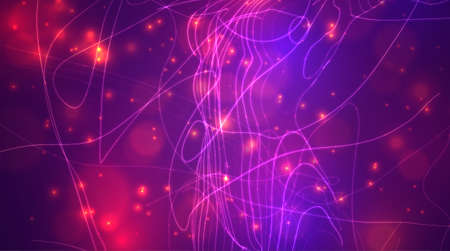 Abstract vector background of lines and points, curved beautiful shapes.のイラスト素材