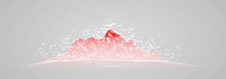 3d landscape with a glow on a dark background. vector design elementのイラスト素材