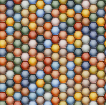 Seamless background of hexagonal honeycombs. Vector pattern