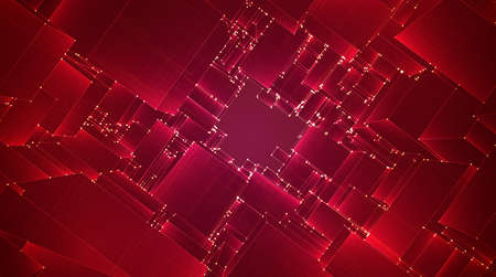 red vector background of 3d square partsのイラスト素材