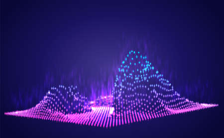 Vector abstract info graphic in the form of a mountain. bright glowing design element.