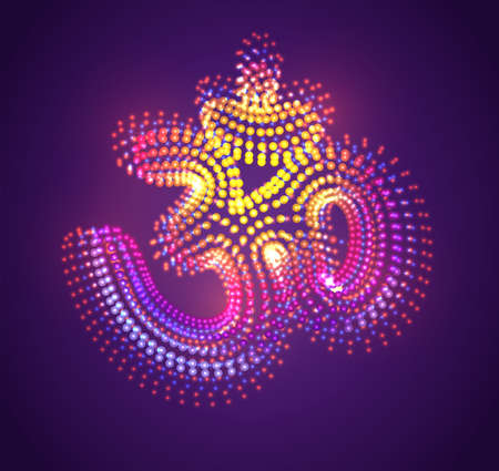 vector symbol of luminous dots, rainbow gradient