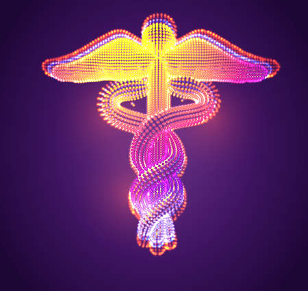 vector symbol of luminous dots, rainbow gradientのイラスト素材