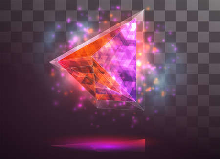 vector crystal. power and energy of the elements. blue, violet, neon glow.のイラスト素材