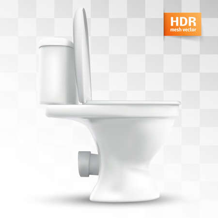 3d vector white toilet with cistern. ready element for the design of advertising plumbingのイラスト素材
