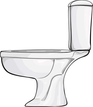 closed toilet, side view, isolated on whiteのイラスト素材