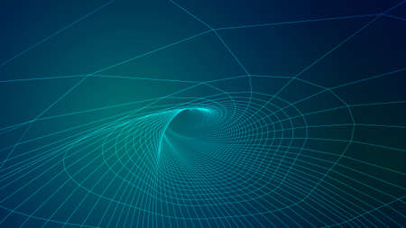 Abstract background of bright glowing particles and paths. vector illustration