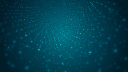 Abstract background of bright glowing particles and paths. vector illustration