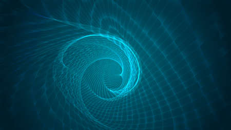 Abstract background of bright glowing particles and paths. vector illustration