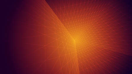 Abstract background of bright glowing particles and paths. vector illustrationのイラスト素材